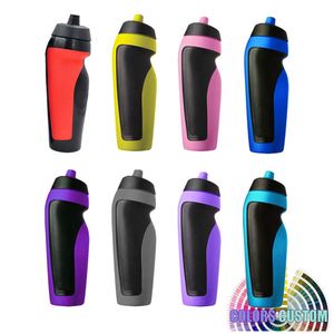 ขวดน้ำพลาสติกกีฬา 600 มล. ปลอดสาร BPA พิมพ์โลโก้ได้ ขวดบีบพกพาสำหรับกิจกรรมกลางแจ้ง ขวดน้ำสำหรับปั่นจักรยานและกีฬา - Product Image 2