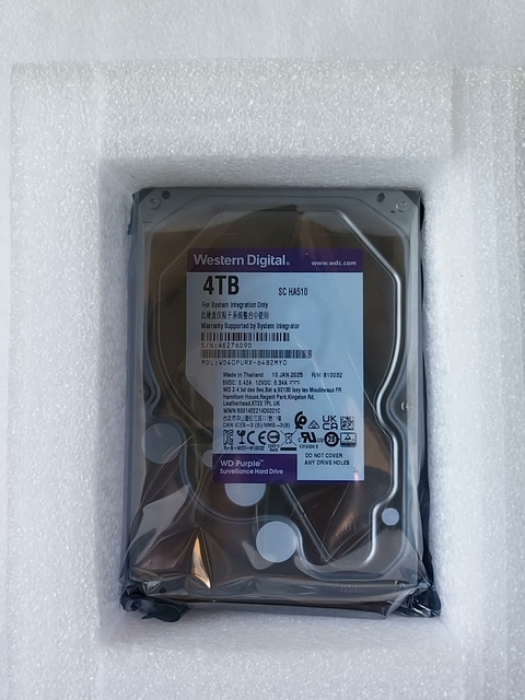 SC HA510 WD40PURX-64B2MY0 4TB Purple Hard Drive 3.5-inch SATA, for Servers, NAS, Storage Arrays, Monitoring WD40PURX