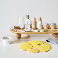 Ensemble de jeu de maquillage en bois Montessori, kit de simulation de spa pour enfants, masque facial, jeu de rôle, kit d'activités éducatives pour tout-petits