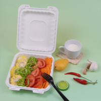 Boîtes à lunch carrées jetables personnalisées en PP de qualité alimentaire, biodégradables, avec logo personnalisé, épaisseur personnalisable, blanches et noires, pour usage en restaurant