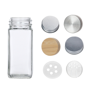 Ucuz fiyat 4 Oz 120Ml kare baharat mutfak boş çeşniler tuz baharat şişeleri cam kavanozlar <span class=keywords><strong>Set</strong></span> ile Shaker kapaklar - Product Image 4
