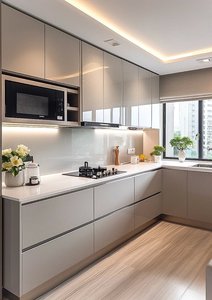 Ensemble de meubles de <span class=keywords><strong>cuisine</strong></span> modulaires en PVC personnalisés BALOM avec un design de rangement multifonctionnel, solution abordable pour les appartements et les locations - Product Image 2