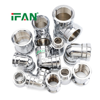 IFAN Produsen 1/2" 3/4'' 304 Stainless Steel 90 Elbow Pipe Fittings Standar ISO CE Fitting Pipa untuk Pipa Air
