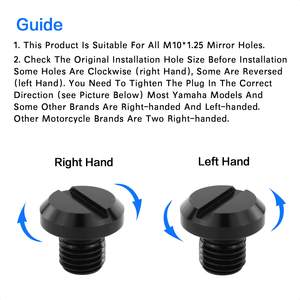 Repuestos Universales para Auto, 2 Piezas, Tapones para Espejos Retrovisores de Motocicleta M10x1.25, para Yamaha FZ-07 FZ-09 MT-07 MT-09F, para Honda CRF250 - Product Image 4