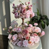 Nouvelle boule de fleurs artificielle en soie rose vif pour la décoration de mariage, de remise de diplôme et d'événements, 50 cm, centre de table
