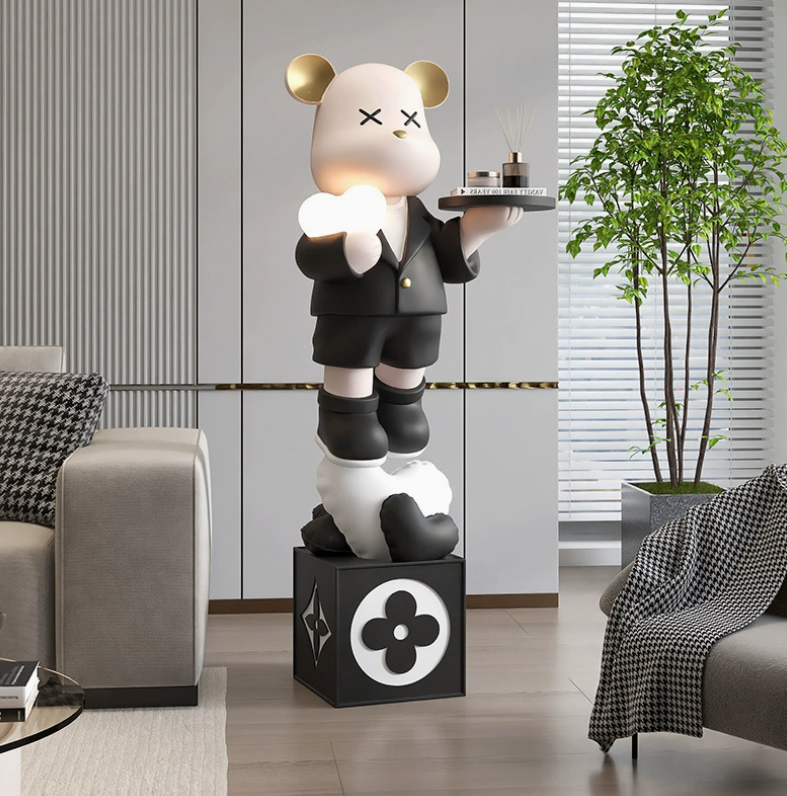 Ornements de plateau ours violent d'amour-noir