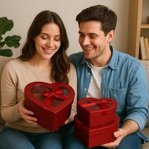 กระดาษกลิตเตอร์รูปหัวใจ 3 ชุด กล่องของขวัญวันวาเลนไทน์ สามารถปรับแต่งได้ตามความต้องการ - Product Image 6