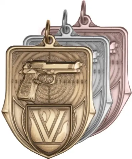 Medallas de tiro en miniatura de aluminio OP Elling, para partidos