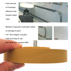 4inch 100mm cao su tẩy bánh xe với khoan Adapter cho xe ô tô STICKER REMOVER công cụ, loại bỏ Vinyl đề can, sọc, đề can, băng - Product Image 3