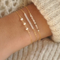 Pulsera de Cristal Irregular con Cadena de Extensión Chapada en Oro Fino Hecha a Mano al Mejor Precio, Clásica para la Creación de Joyas, Regalos para Mujeres
