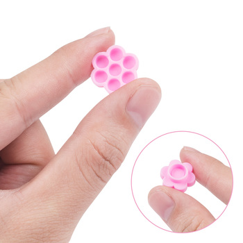 100pcs/bag Flower Shape Blooming Cup Plastic Fan Eyelash Extension Tray Lash Glue Holder