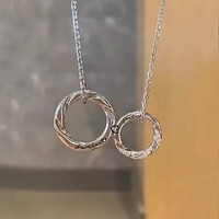 Couple à la mode magnétique Double Mobius anneau Couple collier mode tendance longue Distance amour bijoux cadeau