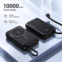 Nouveau chargeur sans fil rapide 10000 mAh avec support de téléphone et câble Type-C, 22,5 W PD, IC intelligent intégré, chargeur rapide PD, batterie externe OEM