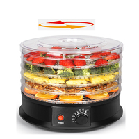 Déshydrateur de fruits et légumes BAIYI à 5 plateaux rotatifs, affichage mécanique de la température, jusqu'à 70°C, électrique, 250W