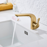 Grifo de lavabo de latón, grifo mezclador de lavabo con núcleo de válvula de cerámica de construcción de latón, Ideal para grifos de lavabo de baño altos