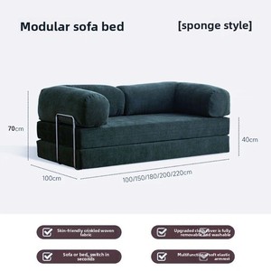 Sofá Cama Plegable de Tela con Estructura Metálica Minimalista Italiana para Apartamentos <span class=keywords><strong>Pequeños</strong></span>, Sala de Estar, Dormitorio, Sofá Doble de 3 Plazas - Product Image 6
