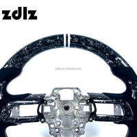 Volante Personalizado de Cuero Negro y Fibra de Carbono Forjada en Blanco para Ford Mustang Shelby GT 2016 2017 2018 2019