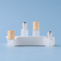 1ml2ml3mlBouchon en grain de bois Bouteille à bille roulante en verre dépoli Bouteille d'huile essentielle Bouteille distributrice de perles de parfum
