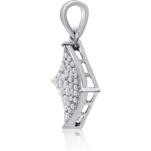 Colgante de Diamantes de 0.83 Quilates, Diamantes Blancos Redondos Naturales, Plata de Ley 925 con Baño de Rodio, Unisex, para Uso Diario - Product Image 2