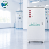 Stabilisateur de tension triphasé à affichage numérique 50 kVA 380 V, régulateur automatique avec unité de surveillance de la tension en temps réel
