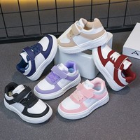 Chaussures à plateforme pour enfants en bas âge, fermeture velcro, semelles en caoutchouc souple, respirantes, confortables, durables, chaussures décontractées, couleur unie