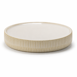 Ensemble de salle de bain en céramique gaufrée de style européen moderne, texture géométrique, 4 pièces : distributeur de savon/lotion, porte-savon, porte-brosse WC - Product Image 4