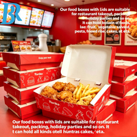 Boîtes à emporter en papier pour poulet frit, frites, nuggets, ailes de poulet, snacks, fast-food, chips, résistantes à la graisse.