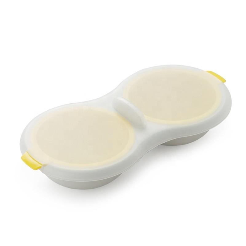 2021 new double-layer poached egg with lid that can be used in the microwave oven Premature lunch kitchen steamed egg tool
