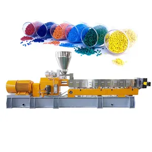 Plastic double screw compounding masterbatch colorant pelletizing extruder making machine