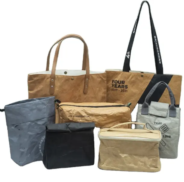 उच्च बनावट बड़े क्षमता निविड़ अंधकार धो सकते हैं फैशन क्राफ्ट पेपर हैंडबैग कंधे बैग