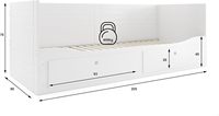 Modernes Design Massivholz Kiefer Sofa-Bett mit Ausziehbett 80 x 160/200 cm Doppel-Tagesbett mit Lattenrost Weiß