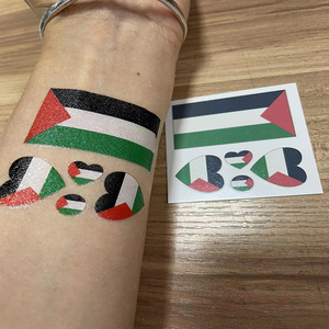 Autocollants de Tatouage Temporaire <span class=keywords><strong>Palestine</strong></span> Livraison Rapide Étanche Transfert sur Papier Motif Drapeau National pour Visage Corps Blanc Tendance - Product Image 4