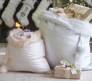 Yumuşaklık Faux kürk üst kadife çuval çanta peluş ponpon dize Santa çuval boş süblimasyon - Product Image 5