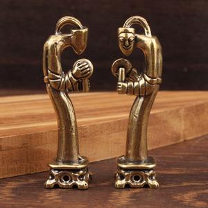 Ornamen Kuningan Bentuk Unik Ornamen Kuningan Genggaman Gong Drum Gaya Cina Kerajinan Tangan Kreatif Peralatan Tembaga - Product Image 5