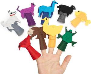 Marionetas <span class=keywords><strong>de</strong></span> <span class=keywords><strong>dedo</strong></span> <span class=keywords><strong>de</strong></span> fieltro educativas Unisex, 9 Uds., oso marrón, Pájaro Rojo, <span class=keywords><strong>pato</strong></span> amarillo, Rana Verde, perro blanco, Gato púrpura, caballo azul, negro - Product Image 3