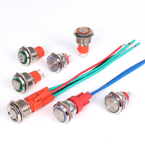Bouton-poussoir momentané en métal personnalisé 22mm 30mm avec LED, étanche 220V, industriel IP67, avec élément de verrouillage à loquet pour extérieur - Product Image 1