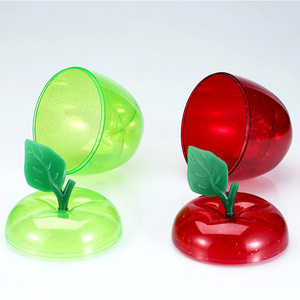 Boîte à bonbons en plastique transparente en <span class=keywords><strong>forme</strong></span> de pomme rouge et verte de 500 ml à vendre, décoration de fête de Noël - Product Image 6