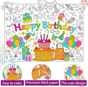 Póster Educativo <span class=keywords><strong>de</strong></span> Papel para Colorear Personalizado con Diseño <span class=keywords><strong>de</strong></span> Feliz <span class=keywords><strong>Cumpleaños</strong></span> para Niños, Uso en el Aula, Tamaño Gigante, Decoración <span class=keywords><strong>de</strong></span> Pared o Mesa - Product Image 3