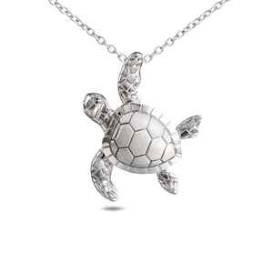 Joyería fina de plata esterlina <span class=keywords><strong>Honu</strong></span> Baby & Mother Sea Turtle colgantes 925 Plata joyería al por mayor - Product Image 3
