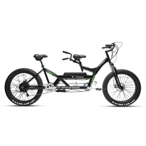 TXED Nuevo diseño de 26 pulgadas, bicicleta de neumático grueso, bicicleta eléctrica en tándem con horquilla de suspensión