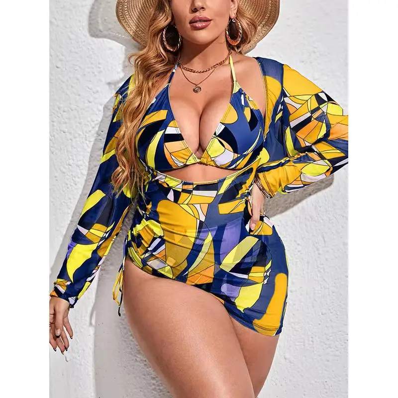 Hot Sale 3 Piece Beach Casual Bikini Set Designer Swimwear Plus Size Bikini