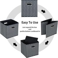 Cube de rangement pliable en tissu de 11 pouces avec deux poignées pour l'organisation des placards et des étagères
