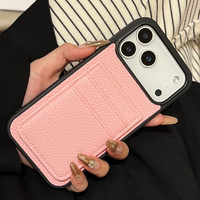 MOQ 500 Étui de luxe en cuir pour téléphone portable avec fente pour carte d'identité et porte-cartes, fournisseur d'origine, compatible avec les accessoires iPhone 14 15 16 17 Pro Max