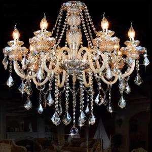 Lustre en cristal de design européen, luxe, pour décoration de mariage en duplex, chandeliers à bougies pour salon, villa - Product Image 1