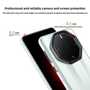 Coque de téléphone Huanmin pour Huawei Mate 60RS : dotée d'un support pour objectif, d'une texture simili-peau, offrant une protection contre les chutes et les traces de doigts. - Product Image 4