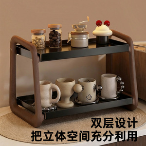 Desktop Storage Rack Double Layer <b>Large</b> Capacity Square Multipurpose Organizer For Home Kitchen Use - Product Image 3