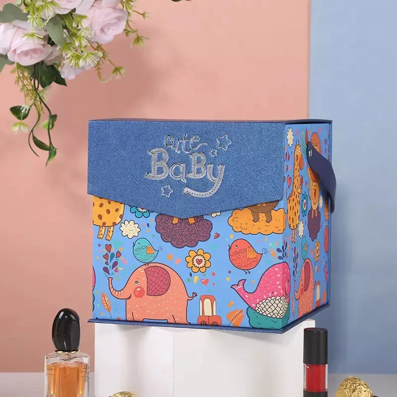 Free Shipping A Sense Of Ceremony Children's Hand Gift Box Baby Birthday Portable Gift Box