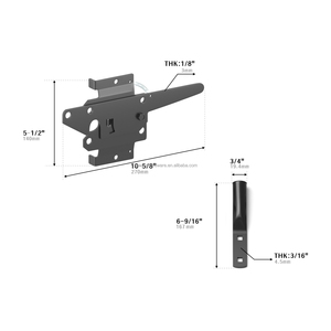 <span class=keywords><strong>Loquet</strong></span> de verrouillage de porte à hachette à ressort autobloquant réglable en vinyle noir Standard pour porte en bois - Product Image 3