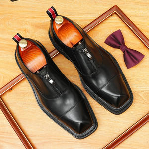 Auténticos Zapatos Mocasines de Cuero Genuino para Hombre, Hechos a Mano, con Punta Cuadrada, Casuales, para Uso Diario, Ideales para Bodas, Populares - Product Image 4
