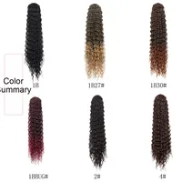 Extension de queue de cheval synthétique Deep Wave Clip-in avec cordon de serrage Boucles longues pour les styles de cheveux bouclés